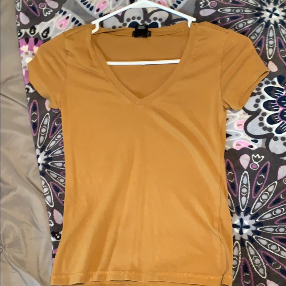 Mustard orange V-neck